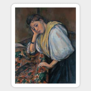 Young Italian Woman at a Table by Paul Cezanne Magnet